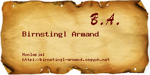 Birnstingl Armand névjegykártya